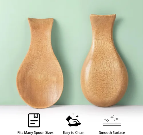 Miniatura 3 de Patelai Soporte para cucharas de madera de acacia para estufa, soporte de bambú para soporte de espátula para cocina, soporte para cuchara