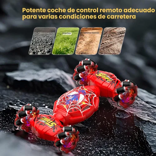 Miniatura 4 de Nikuku - Auto a control remoto - 2.4GHz 4WD con detección de gestos, juguetes RC de acrobacias para niños y niñas de 6 a 12 años, autos RC de Rojo