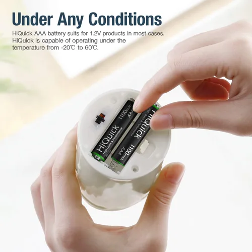 Miniatura 6 de HiQuick 16 baterías recargables AAA 1100mAh alto rendimiento 1.2V, batería AAA Ni-MH cargada