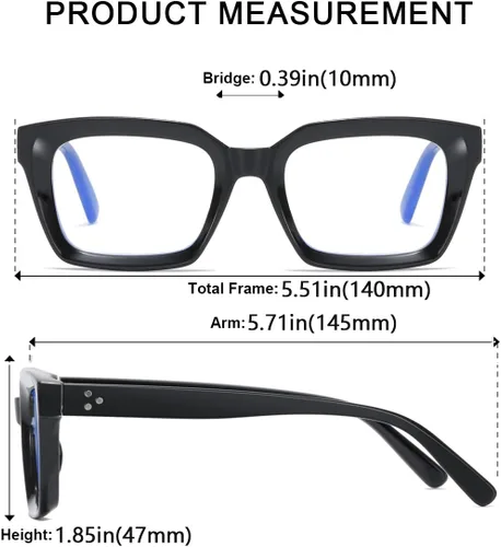 Miniatura 4 de Lentes de bloqueo de luz azul, para lectura en computadora, juegos, televisión, teléfonos, gafas para mujeres y hombres, marco cuadrado grueso 2105