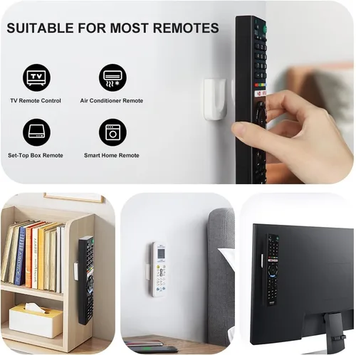 Miniatura 3 de WALLFID Soporte magnético de pared para control remoto, innovador diseño de ranura para una organización sin esfuerzo de suministros para el hogar