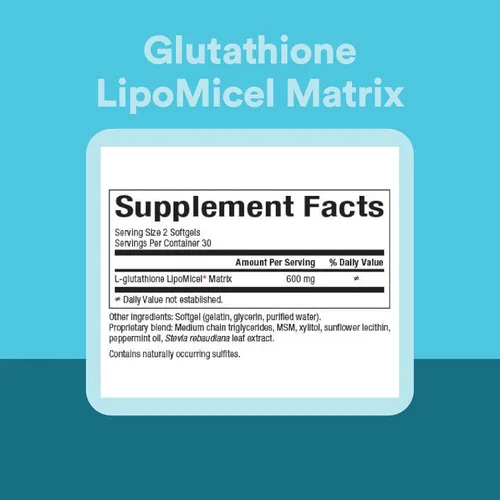 Miniatura 4 de Natural Factors Glutatión LipoMicel Matrix 300 mg - Suplemento antioxidante para un envejecimiento saludable y apoyo inmunológico - Sin OMG, sin