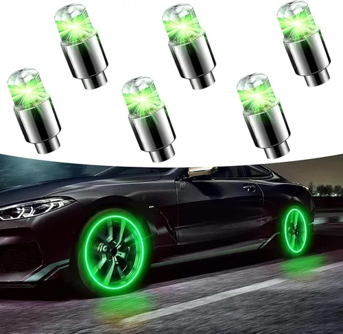 Miniatura 7 de 6 luces de válvula de neumático de automóvil, luz nocturna modificada fresca, luz de flash con sensor de choque, impermeable, tapa de luz LED, Azul