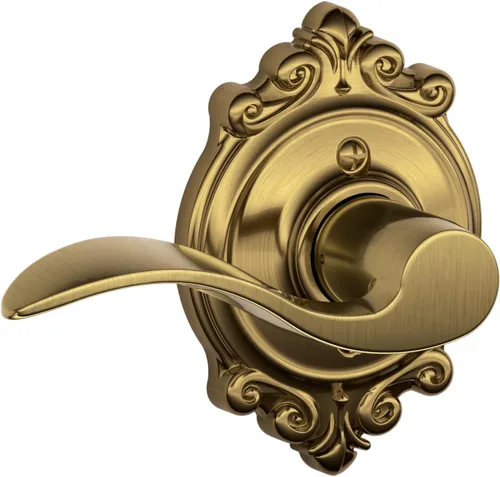 Miniatura 49 de SCHLAGE - Manija de puerta Accent con cerradura de paso libre para pasillo y armario en bronce antiguo - F10 ACC 716 Bronce Envejecido
