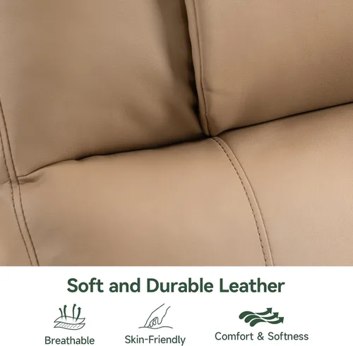 Miniatura 8 de Silla Reclinable con Elevación Eléctrica para Personas Mayores con Calor y Masaje, Sillón Reclinable de Cuero PU Eléctrico Ajustable 160° con Marrón