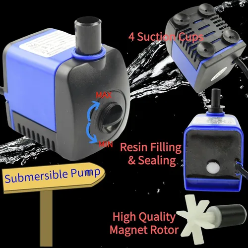Miniatura 5 de Conquerall CHA-450 140GPH 550L/H AC 110V Bomba sumergible 8W para peceras, características de agua, estanques, acuarios, fuentes, estatuas, fuentes