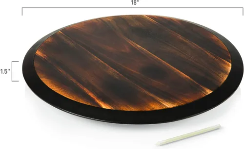 Miniatura 7 de PICNIC TIME NCAA Texas A&M Aggies Lazy Susan - Bandeja para servir, plato giratorio de madera, plato de queso, madera de acacia