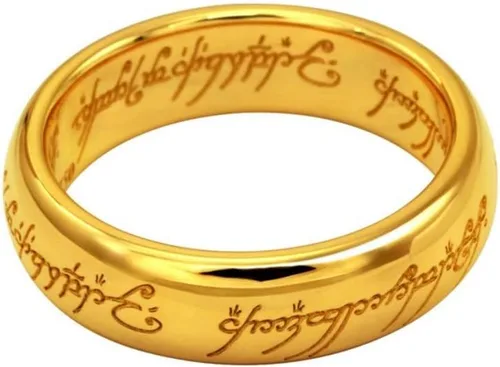 Anillo grabado de oro de 0.276 in para hombres, mujeres y niños, anillo para gobernarlos a todos, anillo de lotería