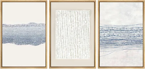 Miniatura 238 de SIGNWIN Lienzo enmarcado para pared, arte con pinceladas de flujo neutro en tonos beige abstractos, ilustraciones, arte moderno, decorativo