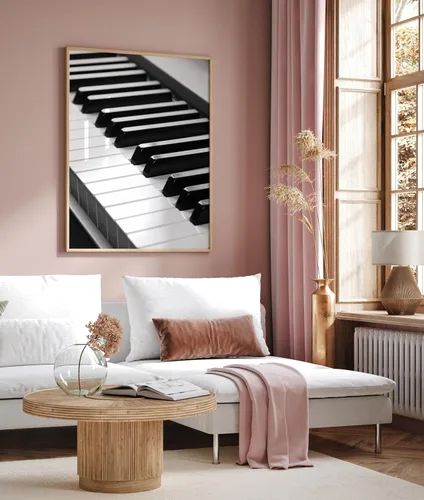 Miniatura 6 de Poster Master Póster de teclado de piano, impresión de piano, impresión de fotografía, arte en blanco y negro, diseño de música de instrumentos
