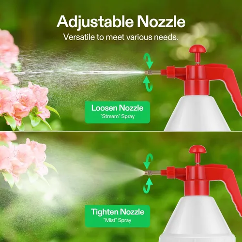 Miniatura 2 de VIVOSUN Pulverizador de bomba de 27 onzas, botella rociadora de agua de mano para jardín con boquilla de latón ajustable, para rociar plantas, Rojo
