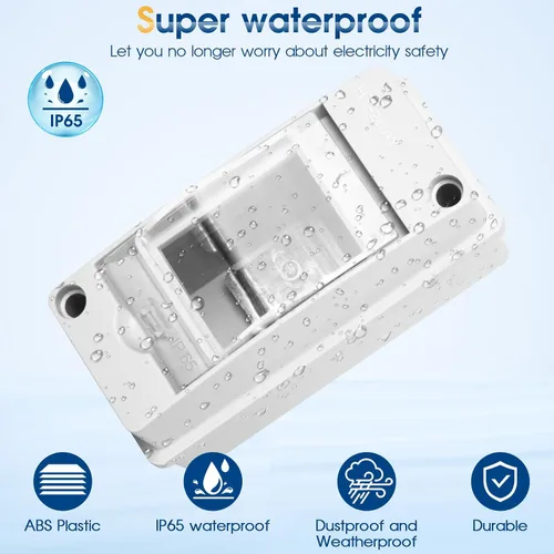 Miniatura 2 de Caja de Protección de Distribución Impermeable, Caja Eléctrica de Disyuntores de Plástico ABS y Cubierta Transparente IP65, para Disyuntor de Pared