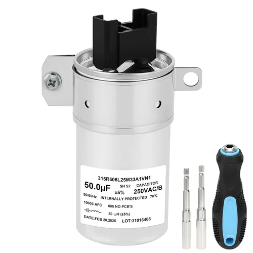 W11395618 Condensador de funcionamiento del motor 50uF 250VAC 50/60Hz 10000AFC - Condensador de repuesto para lavadora para 4931353, PS12731163,