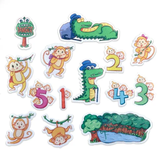 Miniatura 8 de CHEFAN Historias de tablero de franela de fieltro para niños pequeños, 5 pequeñas ranas moteadas, juego de números, reconocer animales, habilidad