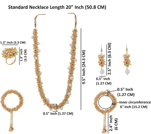 Miniatura 4 de Efulgenz Rakhi Gifts for Sister Indian Bollywood Faux Pearl Beads Bridal Choker Necklace Earrings Bracelet Bangles Ring Jewelry Set Raksha Bandhan