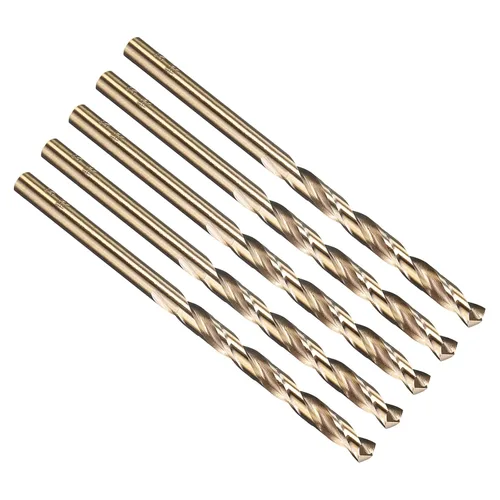 Miniatura 34 de PATIKIL Broca Jobber de 0.039 in, vástago recto M35 cobalto 5% acero de alta velocidad 135° acabado dorado para metal duro de acero inoxidable - 2