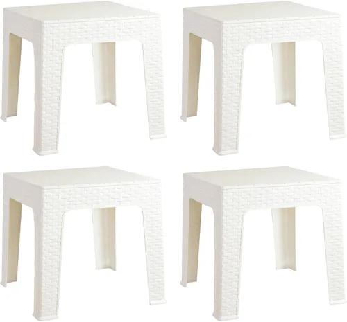 Miniatura 18 de Sunnydaze Adirondack - Mesa auxiliar pequeña para exteriores para elementos esenciales de balcón, mesa auxiliar cuadrada de plástico para patio