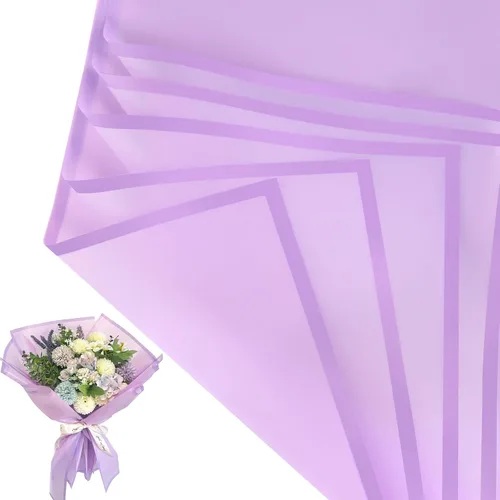 Miniatura 20 de Jutieuo 20 hojas de papel de regalo de flores negras, papel floral coreano translúcido impermeable para ramos de flores, embalaje de regalo, Borde