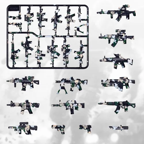 Miniatura 2 de 51 piezas de figuras de soldados de juguete, armas de camuflaje de Estados Unidos, juego de juguetes de batalla del ejército, paquete de armas, kits