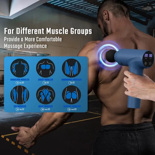 Miniatura 7 de COTSOCO Pistola de masaje de tejido profundo, pistola de masaje muscular para alivio del dolor de espalda, herramienta de masaje eléctrico de mano