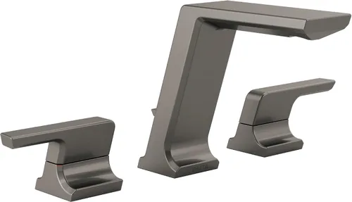 Delta Lumicoat 3599LF-KS-PR-MPU - Grifo de baño de acero inoxidable negro Pivotal de 3 agujeros, 8 pulgadas para tocador, drenaje de metal Push-Pop