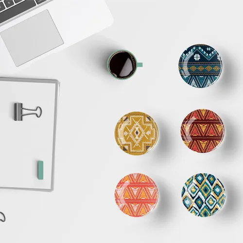 Miniatura 5 de 12 piezas de imanes de nevera de vidrio con fuerte magnetismo, adhesivo para nevera, decoración de nevera de cristal de estilo bohemio