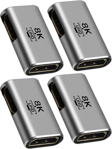 Miniatura 12 de Adaptador HDMI Plano de 8K de 90 Grados y 270 Grados Chapado en Oro Paquete de 2, Adaptador Plano Vertical HDMI Macho a Hembra en Ángulo Recto