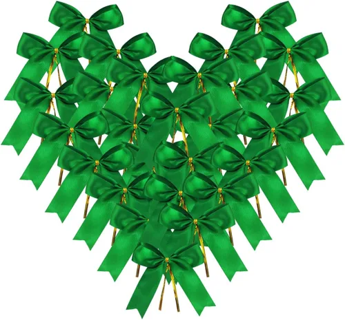 Miniatura 63 de 50 lazos de oro blanco de 3-1/2 pulgadas con lazos giratorios para envolver regalos, embalaje, decoración de Navidad (W.Gold)