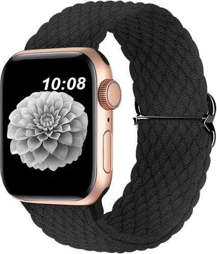 Compatible con la Correa de Apple Watch 38mm 40mm 41mm 42mm 44mm 45mm 46mm 49mm para Mujeres y Hombres, Correa de Apple Watch Elástica y Trenzada