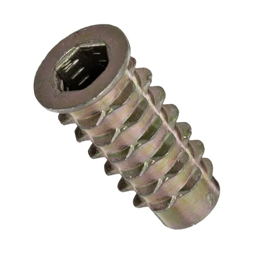 Miniatura 8 de E-Z LOK Inserto roscado para madera blanda, insertos de rosca hexagonal de zinc 1/4-20 roscas internas, 0.512 in de longitud, paquete de 100