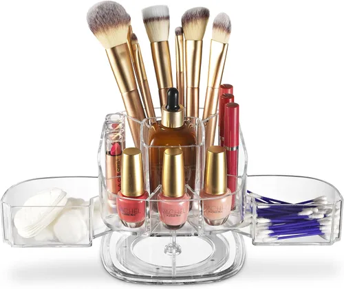 Miniatura 9 de Organizador de maquillaje giratorio de 360 grados – Altura ajustable y totalmente giratorio. El organizador de cosméticos perfecto para el tocador