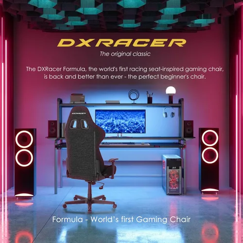 Miniatura 6 de DXRacer Formula - Silla ergonómica para computadora y videojuegos, reposacabezas de espuma viscoelástica, soporte lumbar, tela resistente al agua