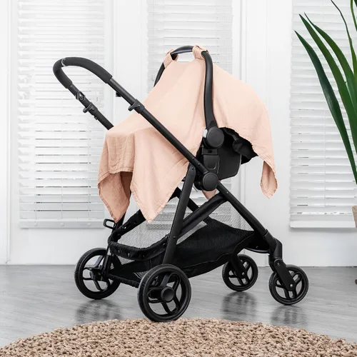 Miniatura 2 de Comfy Cubs Funda para Asiento de Coche de Bebé - Mezcla Suave y Transpirable de Rayón de Bambú y Algodón Muselina - Toldo Ligero para Protección