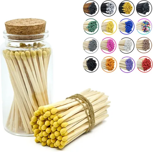 Miniatura 36 de Chandler Studio Fósforos en un frasco Más de 60 cerillas Fósforos decorativos con almohadilla de encendido Encendedor de velas largo