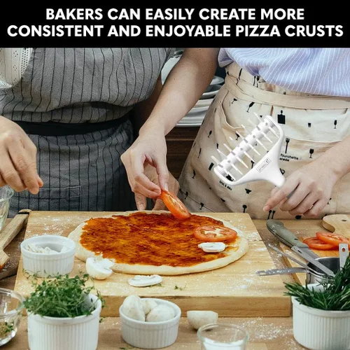 Miniatura 6 de Orblue Soporte para masa de pizza, rodillo para masa con espinas, herramienta de acoplamiento de pizza para cocina doméstica y comercial - Gris