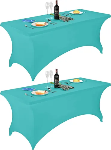 Miniatura 48 de FORLIFE - Funda de mesa de elastano, mantel ajustado de 4 pies para mesas rectangulares, funda elástica para patio, universal para bodas, banquetes