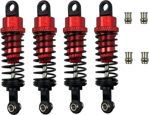 Miniatura 2 de Aluminio 1/10 RC llenado de aceite delantero trasero choques para Tamiya TT02 TT01 amortiguador M05 TA05 en carretera Hops Up piezas de Rojo