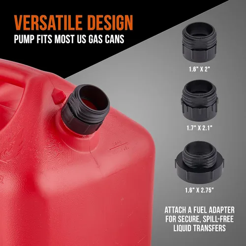 Miniatura 3 de Deway Bomba automática de transferencia de combustible con boquilla para control rápido de flujo y parada, manguera extra larga, bomba de líquido