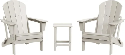 Miniatura 37 de WestinTrends Malibu HDPE - Silla plegable Adirondack de polietileno para exteriores, color negro