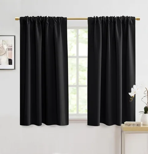 Miniatura 11 de Cortinas opacas de 48 pulgadas de largo, 34 pulgadas de ancho x 48 pulgadas de largo, cortinas opacas cortas con aislamiento térmico para Beige