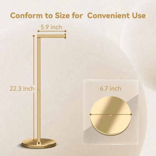 Miniatura 2 de RRM Soporte de papel higiénico, soporte de papel higiénico con almacenamiento de reserva, 3-4 rollos de papel higiénico (dorado)