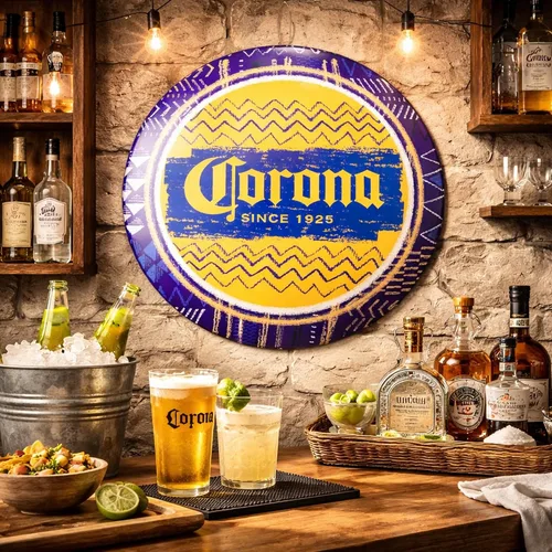 Miniatura 56 de American Art Decor Letrero de metal con forma de cúpula – Decoración retro de habitación para bar, cueva de hombre, garaje, sala
