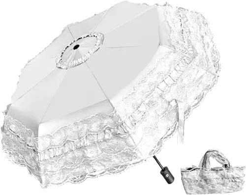 Miniatura 32 de WENDIN Sombrilla de encaje plegable vintage Paraguas gótico lluvia Anti-UV protección de encaje parasol cúpula Foto Props niñas sombrilla paraguas