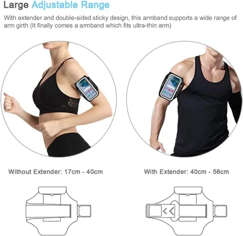 Miniatura 4 de Brazalete para Samsung Galaxy S26 S25 S24 S23 S22 Ultra/Plus/FE, gimnasio Running Entrenamientos Brazo Band con soporte para auriculares (negro)