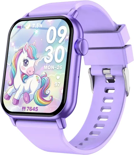 Miniatura 8 de Reloj inteligente para niños, 12 juegos de rompecabezas con pantalla táctil HD, contador de pasos, monitor de frecuencia cardíaca y sueño, linterna