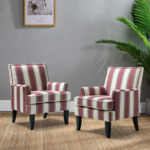 Miniatura 26 de HULALA HOME Silla de Acento Moderna con Brazos y Patas de Madera, Silla de Acento de Mediados de Siglo Sillón con Respaldo Alto, Reposabrazos