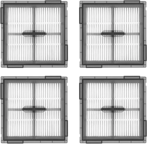 Paquete de 4 filtros HEPA de repuesto compatibles con aspiradora robot Roborock Q10 S5/Q10 S5+/Q10 X5/Q10 X5+ | Filtros lavables de repuesto | Kit