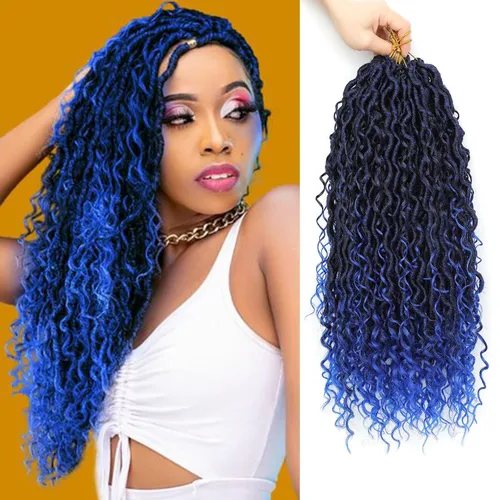 Miniatura 9 de 8 Paquetes de Rastas Falsas Bohemias de Ganchillo de 14 Pulgadas, Rastas Suaves de Ganchillo con Extremos Rizados, Pre-enrolladas, Cabello de 1B/27#