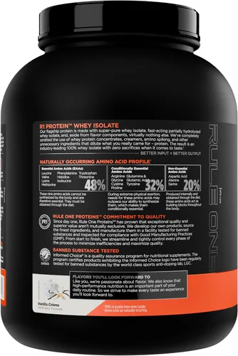Miniatura 3 de Rule 1 R1 Proteína de suero aislada - con 25g de proteína y 6g de BCAA exclusivamente de fuentes aisladas e hidrolizadas para la recuperación