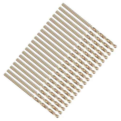 Miniatura 247 de PATIKIL Broca Jobber de 0.039 in, vástago recto M35 cobalto 5% acero de alta velocidad 135° acabado dorado para metal duro de acero inoxidable - 2